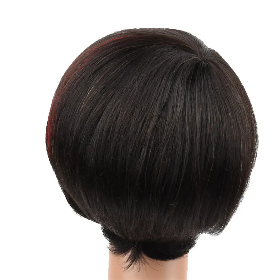 Короткие человеческие волосы парики для черных женщин бразильские Remy короткие парики человеческих волос Боб парик короткий Pixie Cut парик P Цвет 1B/530 7 дюймов