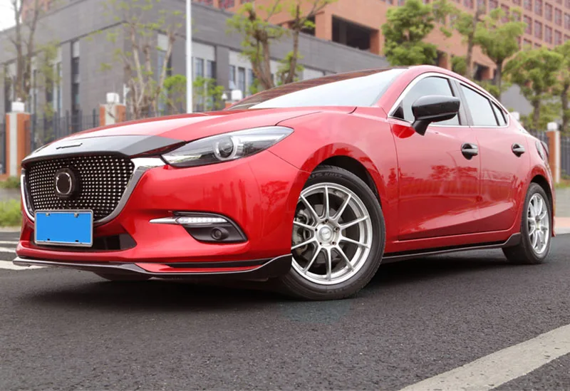 Для Mazda 3 Axela sedan- Передний Комплект кузова ПУ бампер спойлер и боковые юбки расширитель сплиттер Плесень Автомобильный Стайлинг