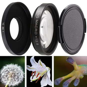 

CAENBOO Super Macro Close-Up Lens Filters For XiaoMi Yi 4K/II/Lite/+Plus 12.5X Filter Sport Action Camera Yi 4K+CCTV 37mm Cap