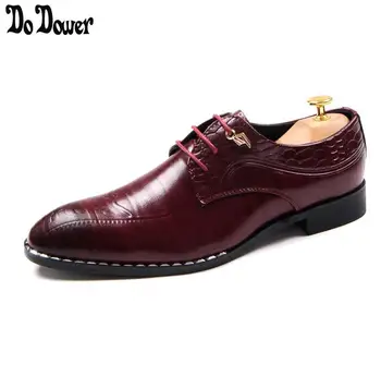 

Luxury Brand Designer Oxfords Shoes for Men Dress Shoes Croco Patent Leather Office Shoes Male Sapato Masculino AXX808