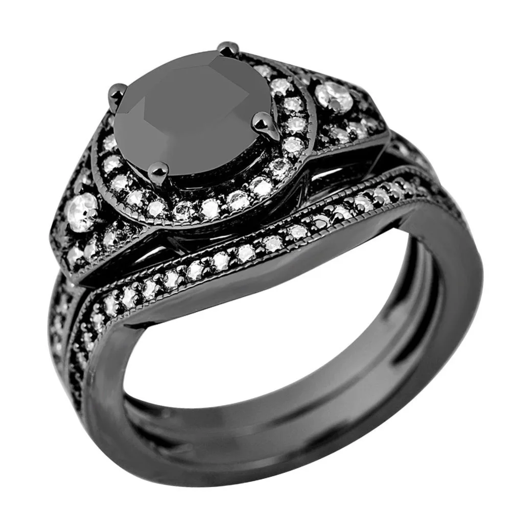 Yi qi булавки для женщин ювелирные изделия принцессы 2.6ct Cut ОГРОМНЫЙ AAA черный