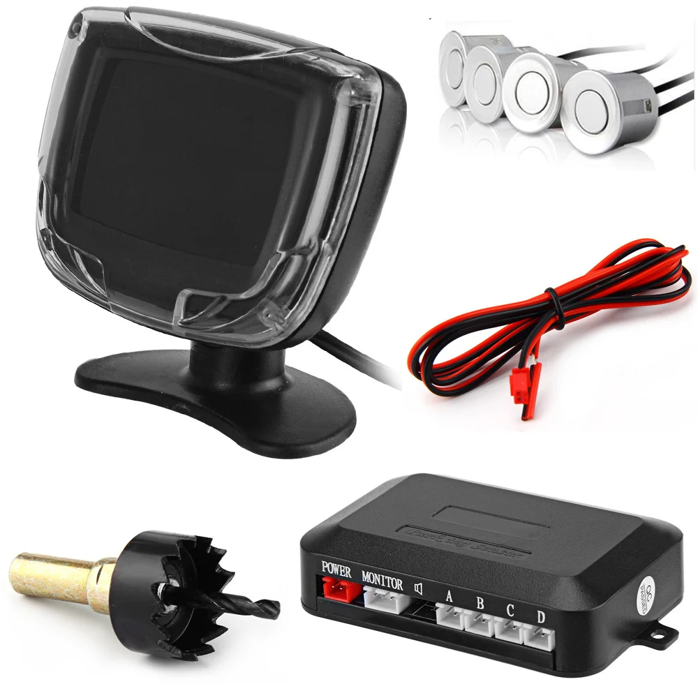 Universal Car Parking Sensor Radar 2.5'' LCD Backup Reverse Camera Rear