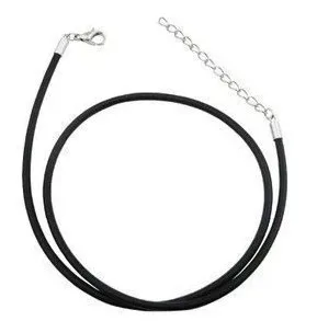 

DIY accessories Twisted Braided Rope Black Imitation Leather Cord Chain Fit Necklace Making Silver Clasp String Rope 45cm