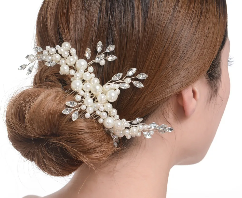 Bridal Hair Pins Wedding Head Piece Silver Pearl Bridal Hair Pins Pearl  Wedding Hair Pins Bridal Hair Piece Bridesmaid Pearl Comb 