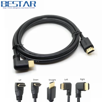 

High Quality HD 1080P 4K Male to Male 90 Degrees Angle Turn Right / Left 0.15m 0.6m 1.8m For TV BOX PS3 HDMI Cable video cables