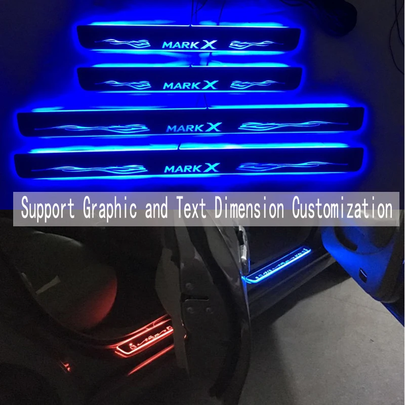 

For Sentra Door Dynamic LED Lamp Sill Scuff Plate Welcome Pedal Car Styling Twinkle door sills lighting For Toyota MARK-X REIZ