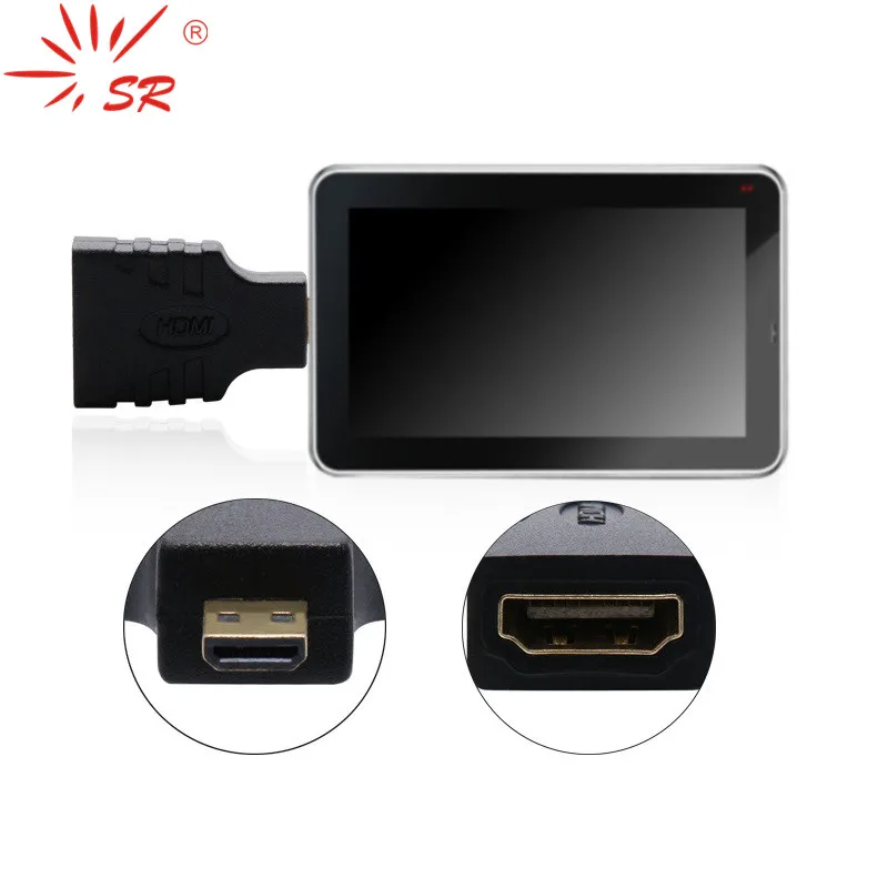 

SR Micro HDMI to Standard HDMI Adapter Conventor Micro High Resolution Convertor Port for Cellphone Tablet Laptop