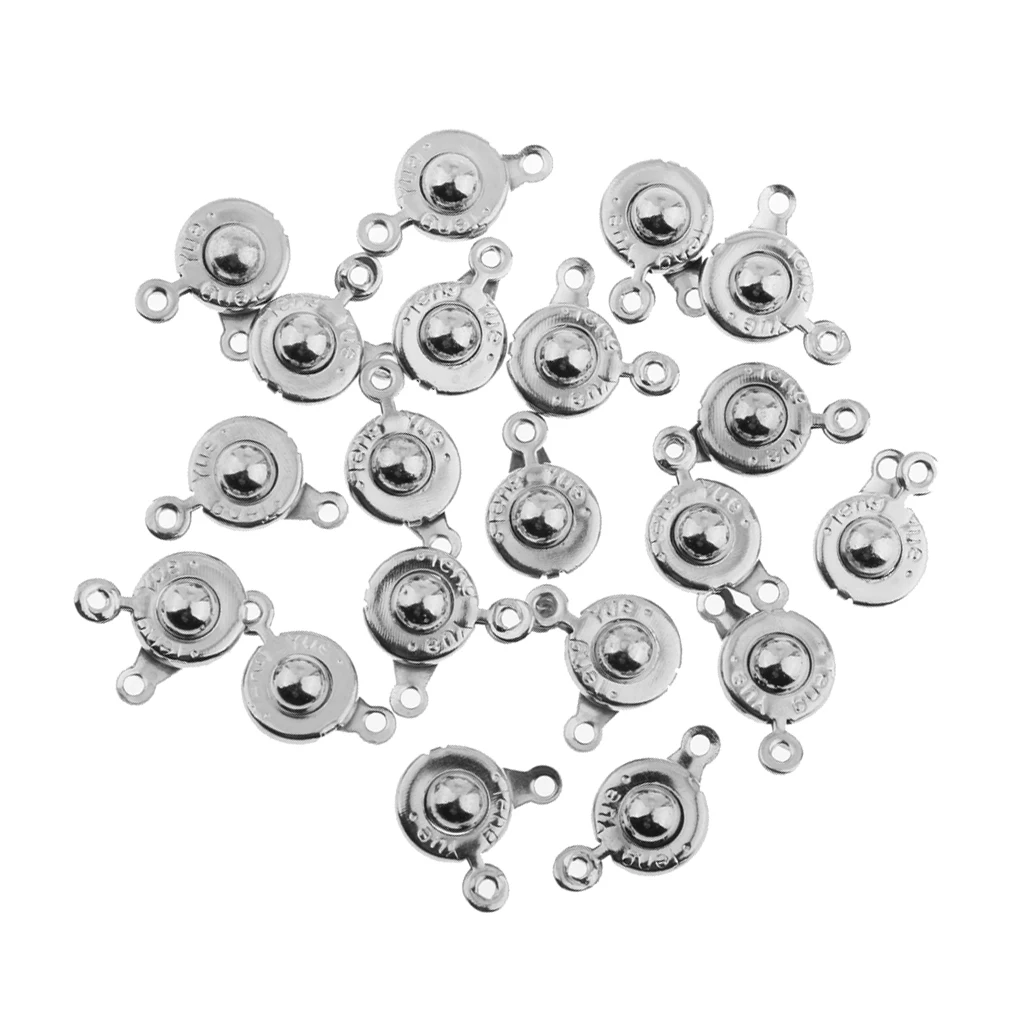20 Sets Snap Fastener Clasp Hooks Connectors For Bracelet Necklace