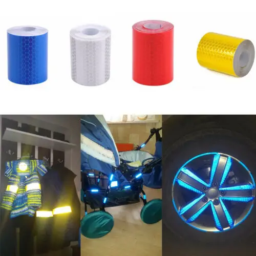 

5cmx3m Safety Mark Reflective Tape Sticker Car Styling Self Adhesive Warning Tape Automobiles Motorcycle Reflective Strip 6color