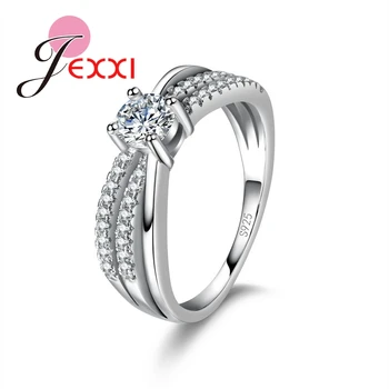 

Elegant Brand Rings Brand Band Jewelry Cubic Zirconia 925 Sterling Silver Weddding Engagement Rings For Women
