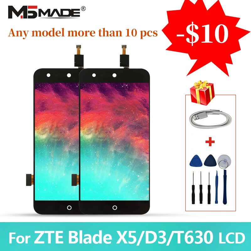 

5.0" For ZTE Blade X5 D3 T630 LCD Touch Screen Digitizer Display AAA Quality Replacement Parts Free Shipping For D3 T630 Display