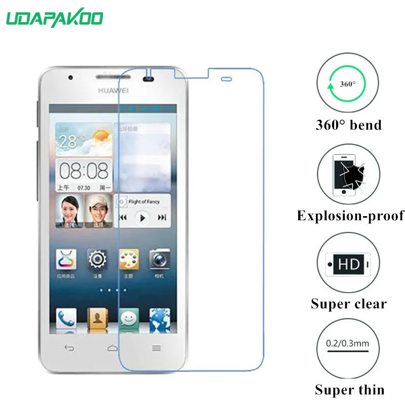 

udapakoo clear Tempered soft glass film for Huawei Ascend G520 G525 Nano Explosion-proof glass Screen Protector