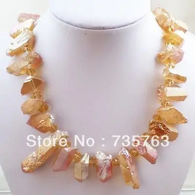 

xiuli 00319 Titanium Crystal Agate Druzy Quartz necklace