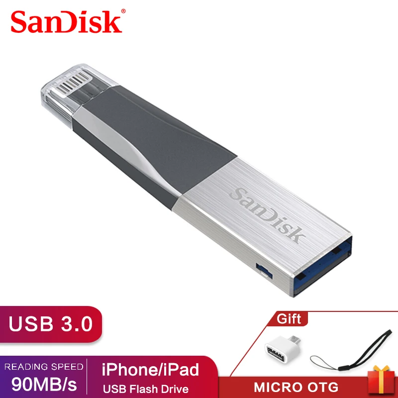 Sandisk OTG USB флеш-накопитель 16 ГБ 32 ГБ 64 ГБ 128 ГБ флэш-накопитель 3,0 USB флэш-диск для iPhone iPad iPod APPLE MFi с помощью JetDrive Go 500