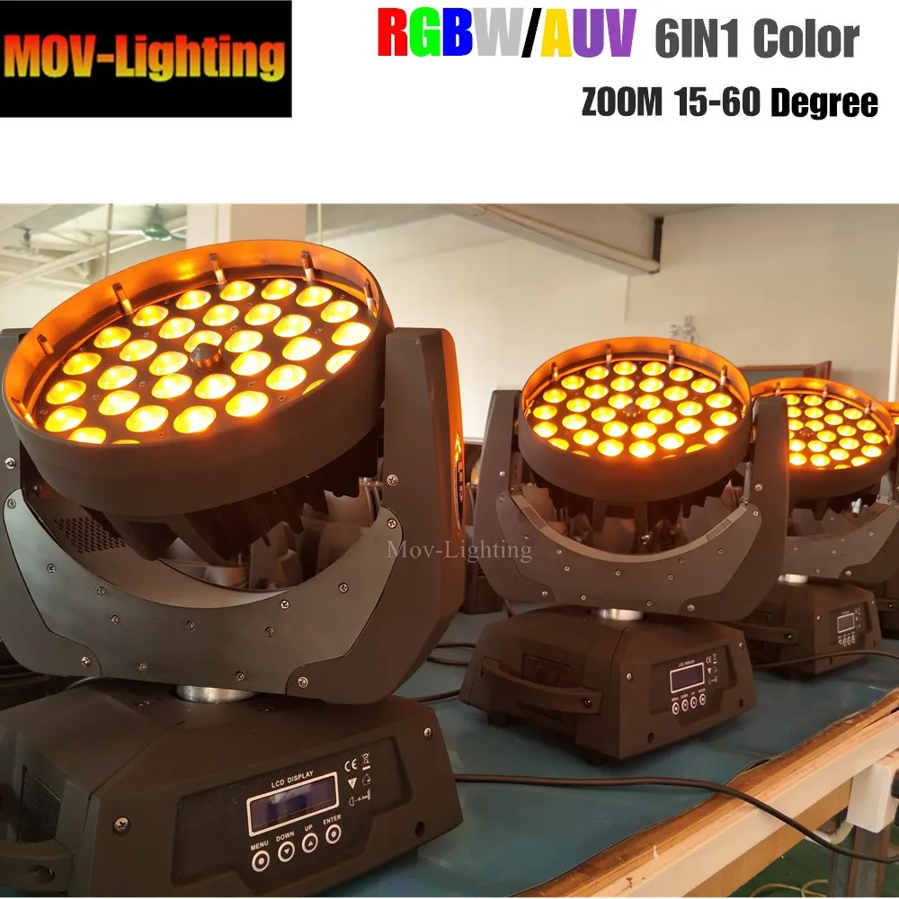 6 шт./лот Pro dj диско сценический свет rgbwauv 36x18 Вт 6в1 zoom wash led moving head light|Эффект