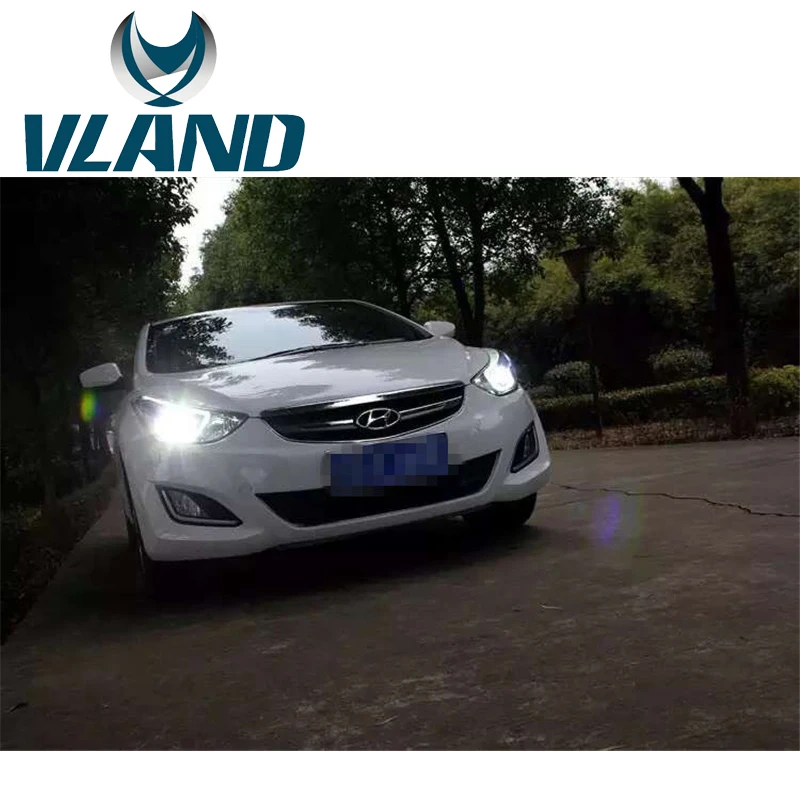 VLAND фабрика для автомобиля фара hyundai Elantra 2012 2013 2014 светодиодный на панель DRL H7 Xenon