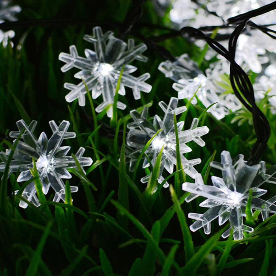 20/30 LED Snowflake Shaped Led Solar Light for Outdoor Garden Christmas Tree Decorations New Year's Day Lighting String HG-45 20/30 LED Snowflake Shaped Led Solar Light for Outdoor Garden Christmas Tree Decorations New Year's Day Lighting String HG-45