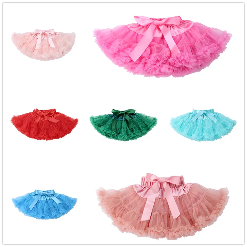 

2018 Ruffle Solid Kids Girls Pleated Fluffy Tutu Skirt Pettiskirt Party Dance Cute Summer Clothing