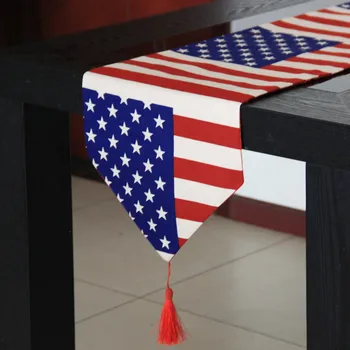 

Table Runner Simplicity British Style American Arcadian of Type Style Bed Runner Christmas Embroidered Polyester National Flag