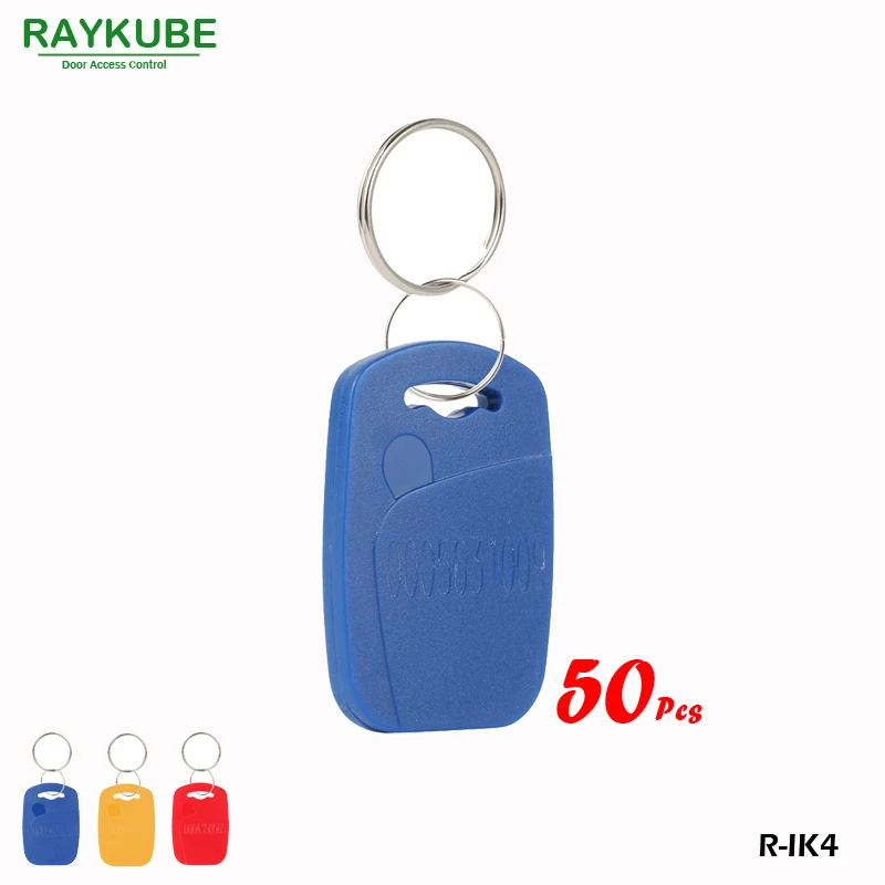 

RAYKUBE R-IK4 Square Keyfob 50Pcs/Lot 125Khz RFID Proximity Keyfobs For Door Access System Three Colours
