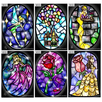 

Color mosaic pattern 5d diy diamond painting rhinestone home decoration full round / square hand sewing embroidery art kit