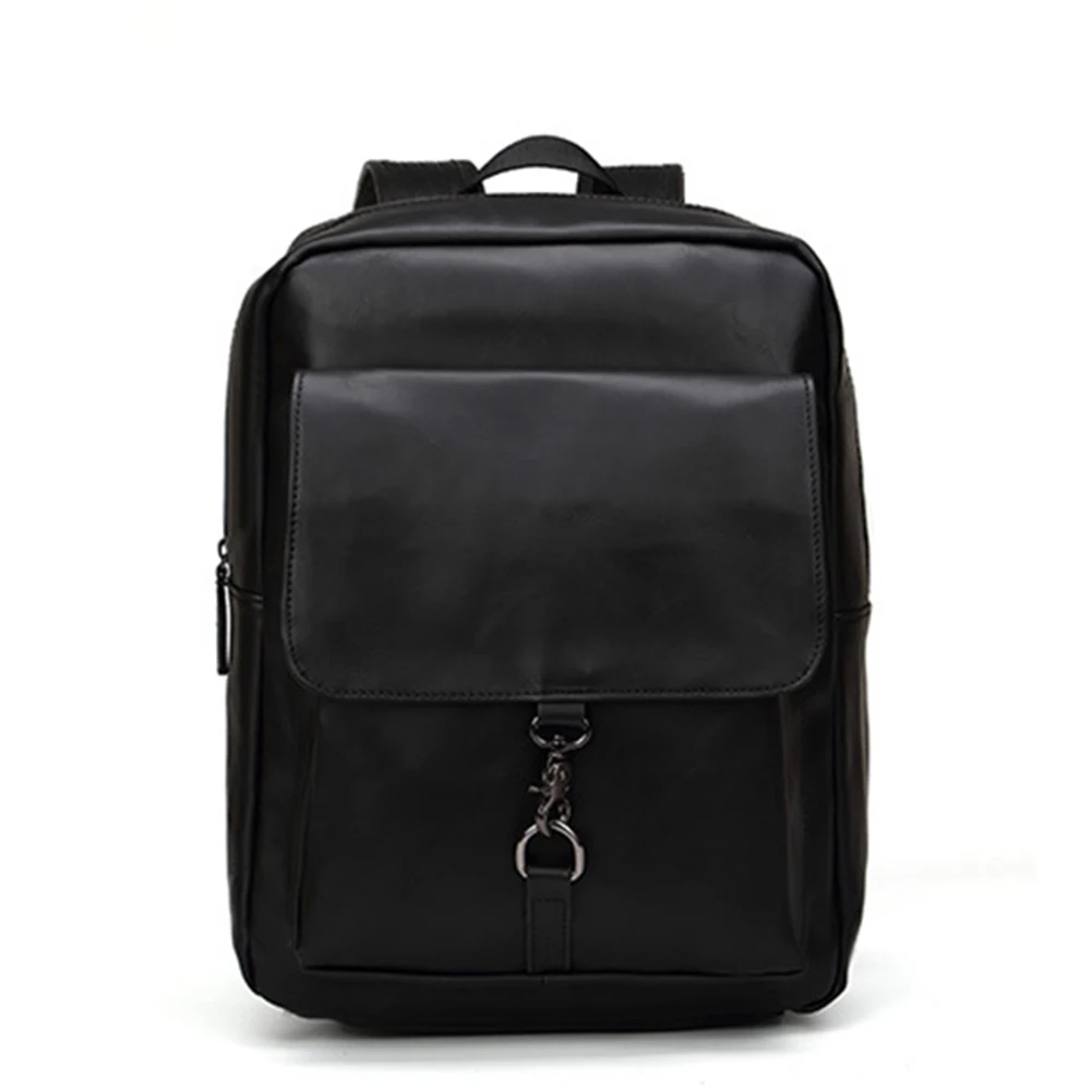 Модный ретро рюкзак Простой деловой мужской женский pu кожаный рюкзак для ноутбука Повседневный Рюкзак-черный и коричневый
