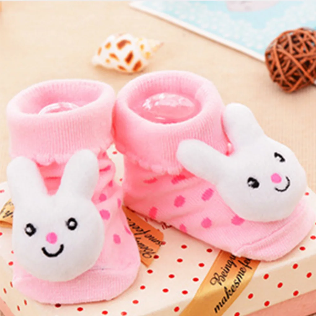 Носки для новорожденных хлопок детские носки для малышей подарок животных много Нескользящие с резиновой подошвой ребенка