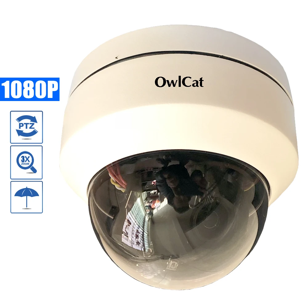 

OWLCAT SONY 1080P Mini CMOS Indoor/Outdoor Security CCTV IP Camera PTZ 3X OpticaL ZOOM Auto Foucs Video Network Camera IR Onvif