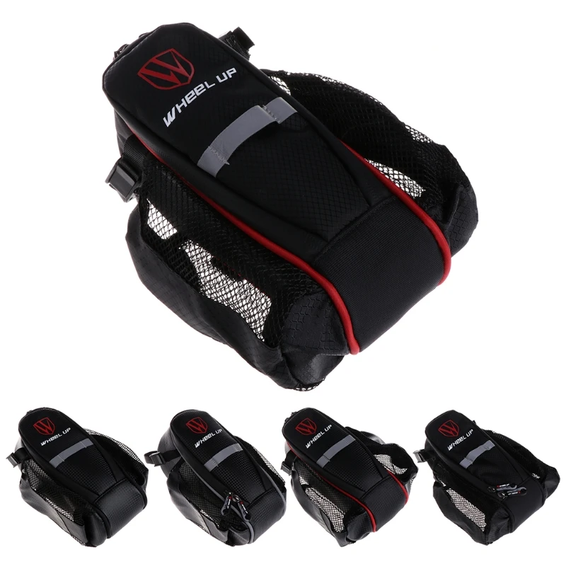 2 Pockets Water Bottle Holder Bike Bag Cycling Back Seat Tool For