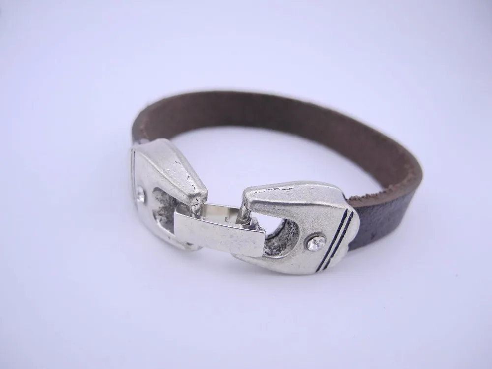 10Sets 11.6x3mm Snap Clasp Leather Bracelet Jewelry End Hook Clasp with