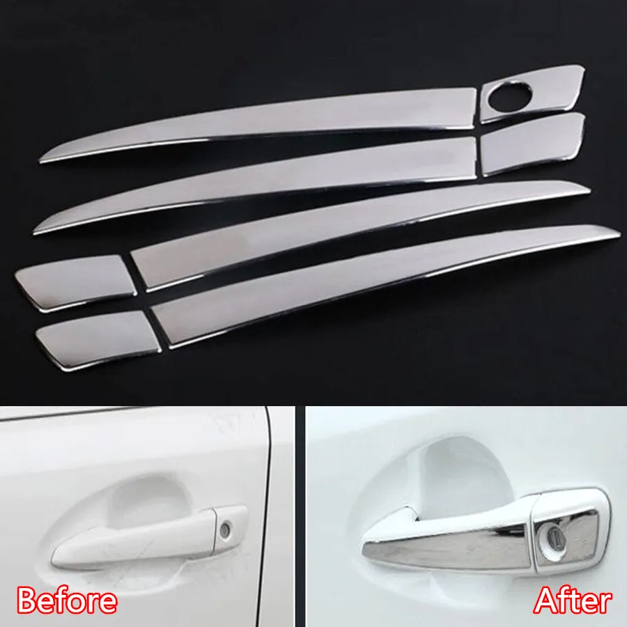 YAQUICKA Stainless Steel Auto Car Exterior Door Handle Trim Sticker