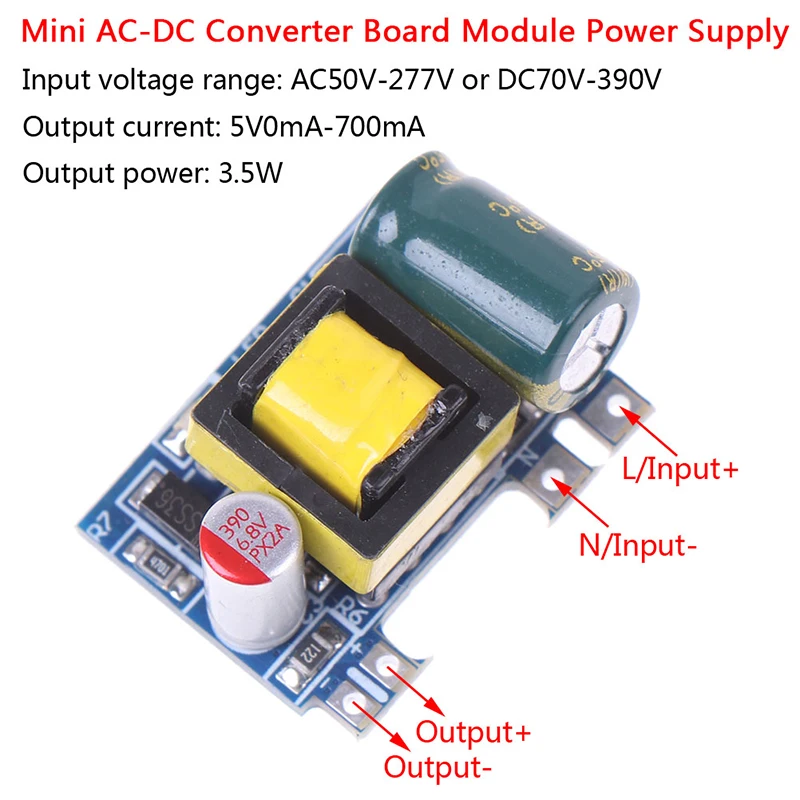 Мини AC-DC 110 в 120 в 220 в 230 В до 5 в 12 В конвертер плата модуль питания