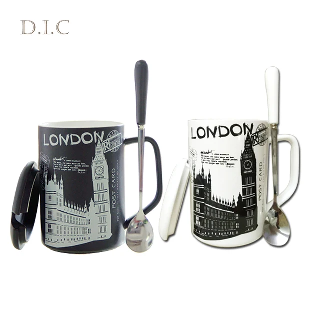 380ml Nice Personalized Travel Matte Ceramic Coffee Tea Cup Mug With Spoon Lid Handle Holiday Handmade 380ml Nice Personalized Travel Matte Ceramic Coffee Tea Cup Mug With Spoon Lid Handle Holiday Handmade