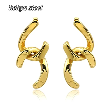 

Summer Gold Geometric Stud Earrings for Women Irregular Hollow Metal Wedding Party Beach Long Jewelry Wholesale