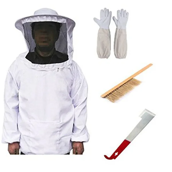 Одежда с пчелками защитный костюм пчелки шляпы J Тип подъем скребок пчела щетка свиная щетина пчела развертки кожаные перчатки инструмент пчеловода