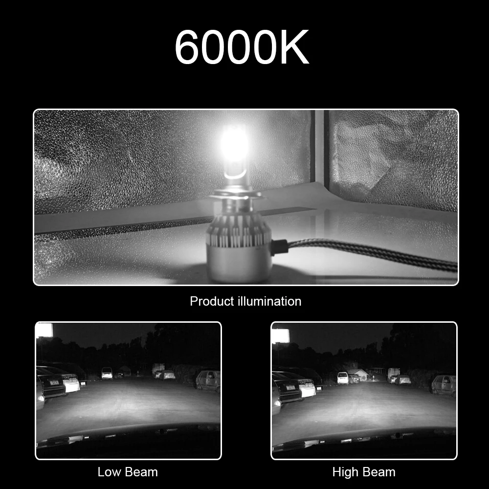 CROSSFOX Auto 6000K 880 светодиодный H4 H1 H3 H8 H9 H11 12000K 9005 HB3 9006 HB4 H7 9004 9007 H13 передсветильник пы