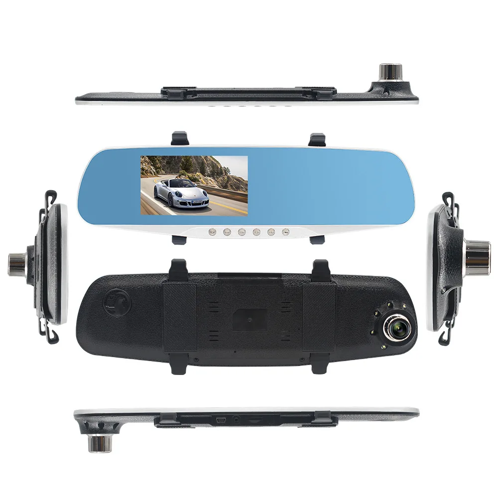 Зеркало заднего вида с двумя объективами 5 светодиодов Full HD 1080P|mirror dvr dual lens|dual lensdvr