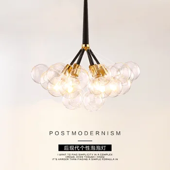 

Post-modern LED pendant lights creative living room hanging lamp Glass ball Nordic style fixtures bedroom suspended lamps