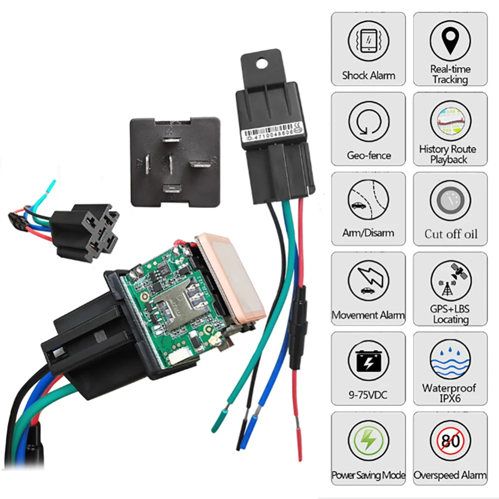 Автомобильное отслеживающее реле GPS трекер, устройство GSM Дистанционный Определитель местоположения контроль противоугонного