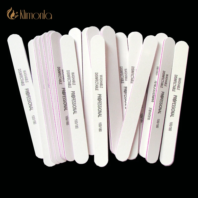 

25Pcs/Lot White Nail File Buffer 100/180 Professional Sanding Files Salon Manicure Art Tip lime a ongle Pedicure Nail Tools