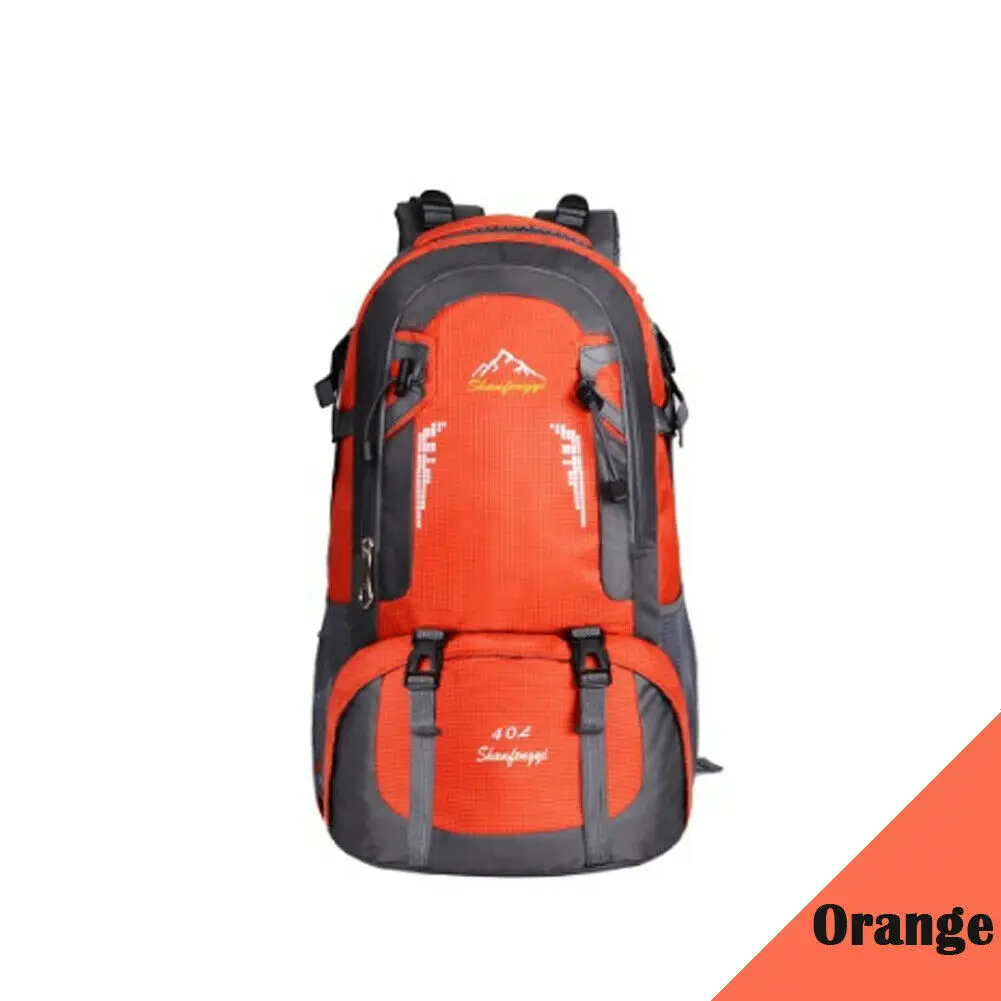 60L Outdoor Backpack Hiking Bag Camping Travel Waterproof Mountaineering Pack - Цвет: Оранжевый