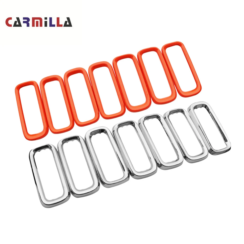 

ABS Car Exterior Front Grille Cover Grill Ring Decoration Stickers Fit for Jeep Renegade 2015 2016 2017 2018 2019 Car Styling