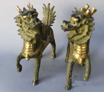 

Chinese Fengshui Bronze Gilt Pixiu Brave Troops Unicorn Animal Pair Statue