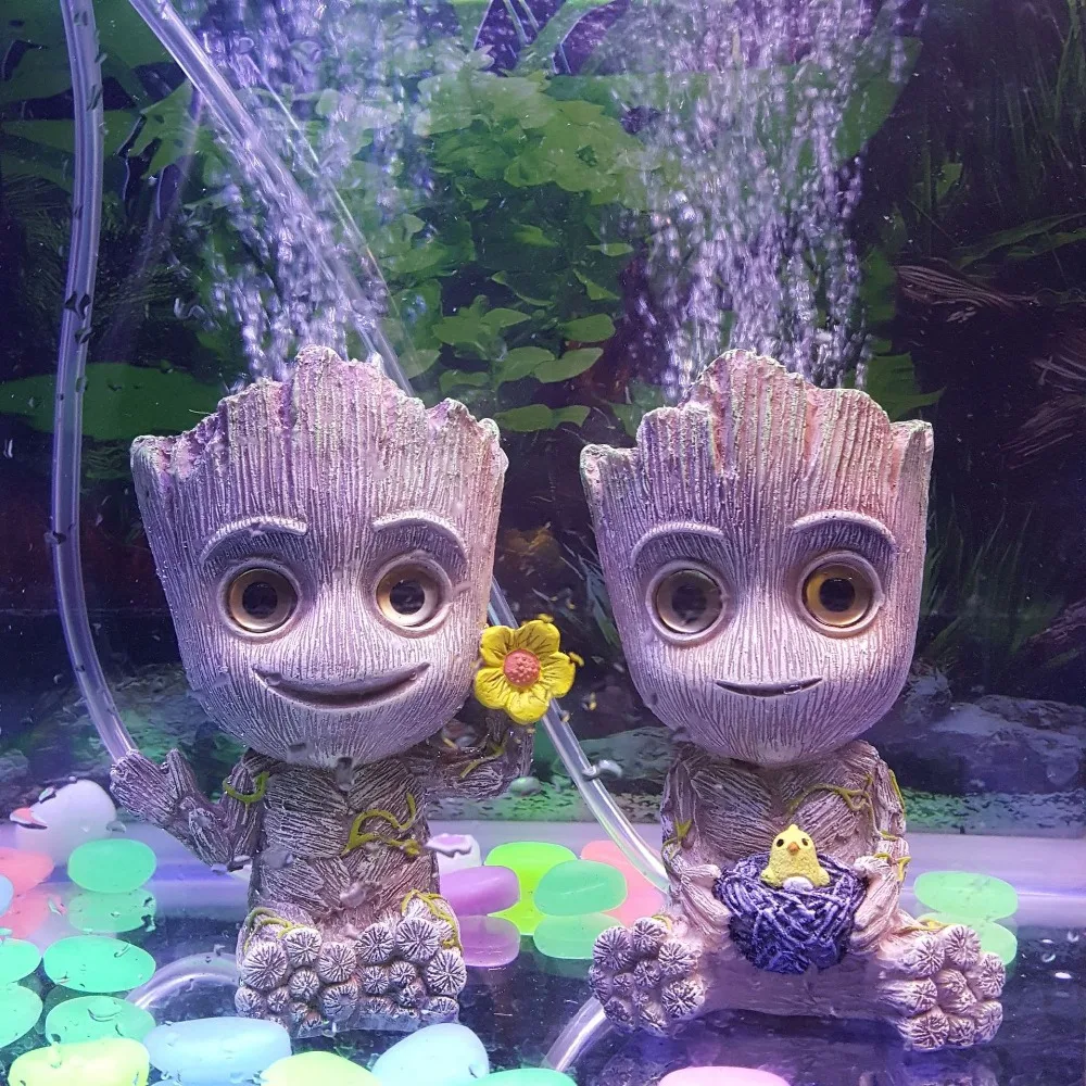 

Mini Tree Shape Aquarium Decoration Wood Natural Trunk Driftwood Tree Aquarium Fish Tank Tree man Stump Ornament Air Pump Decor