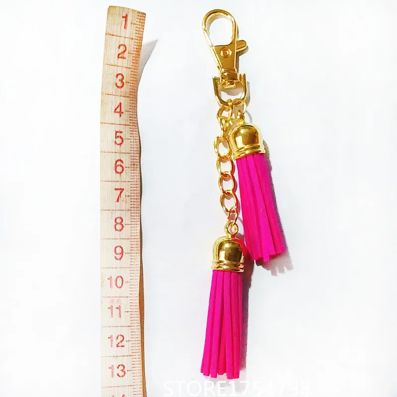 Золотые цепи Брелок для ключей с кисточкой Кожаный Брелок для ключей с кисточкой 2 слоя бархатные брелоки с кисточками карабин женская сумка очаровательный кулон