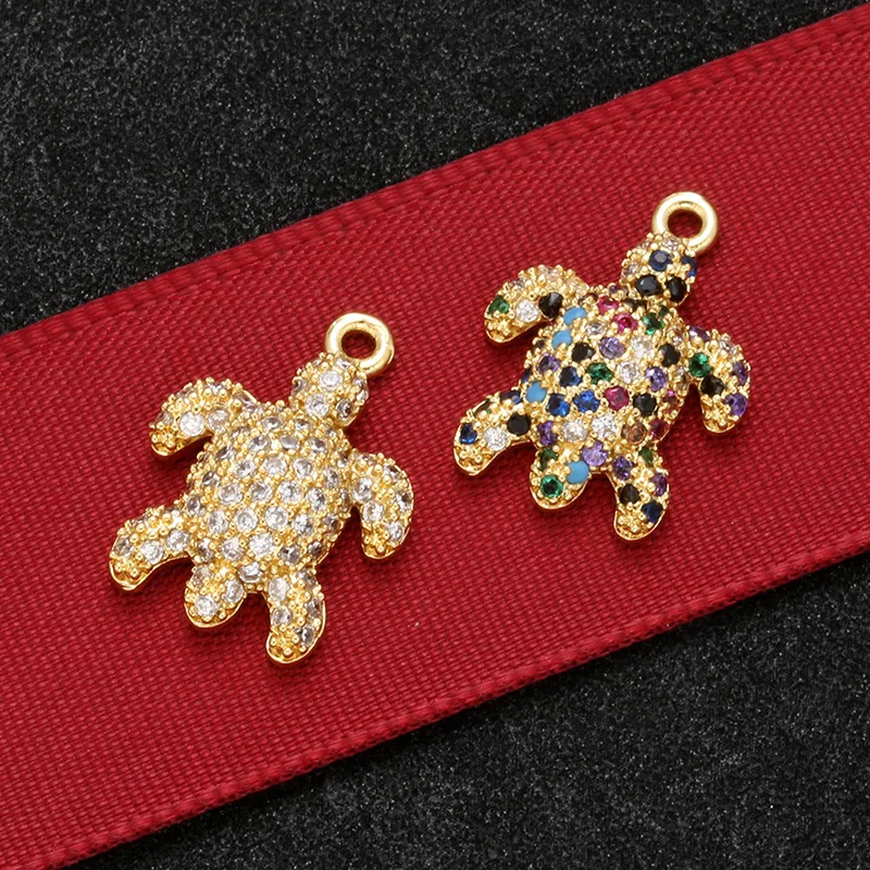 

ZHUKOU Exquisite Brass Crystal Turtle Pendant for Handmade DIY Necklace Bracelet Jewelry Making Accessories Findings model:VS392