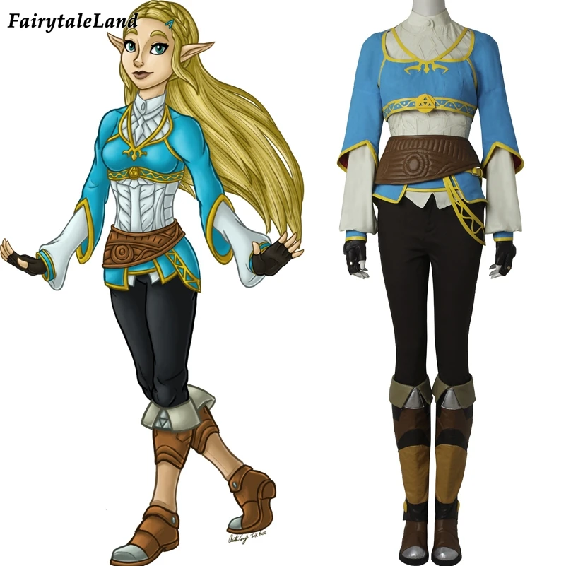 La leyenda de Zelda aliento de la princesa salvaje Zelda disfraz de Cosplay juego caliente de ...