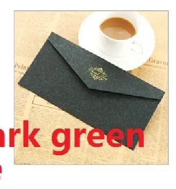 3 шт./лот/комплект 11x22 см милые бизнес подарок Бумага конверты для вечерние компания № 5 Цветной Kraft толщиной хранения Конверты Off White - Цвет: dark green