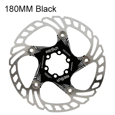 MEIJUN 6/7 дюймов 160 мм 180 мм 5 отверстий вращающийся диск тормозной ротор горный велосипед диски для горных велосипедов тормозной ротор с T25 винты - Цвет: 180mm black