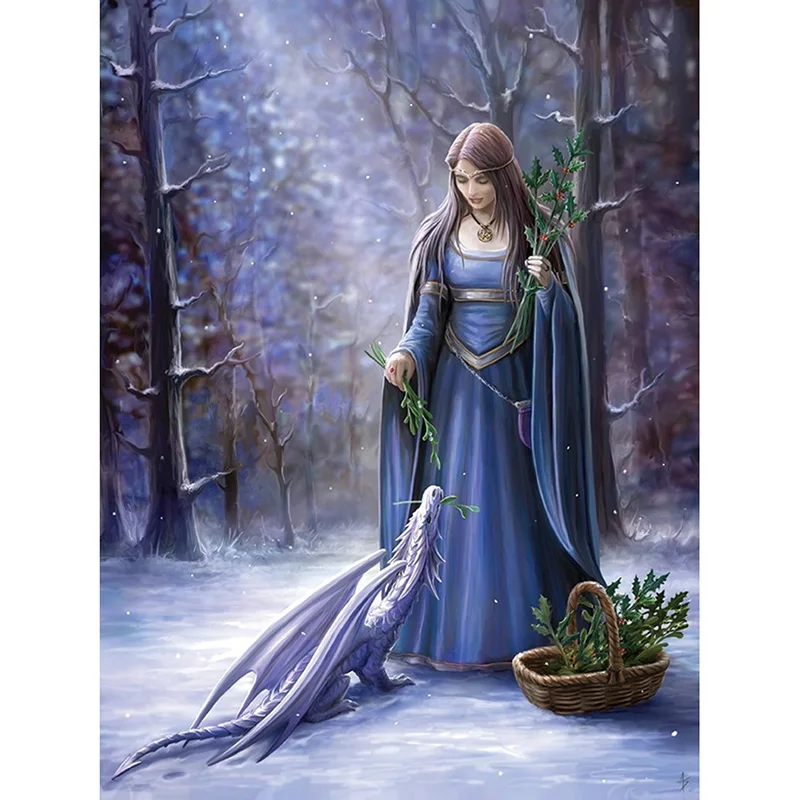 

diy 5d diamond painting square rhinestones diamond embroidery cross stitch mosaic Forest Fairy pattern full drill KBL